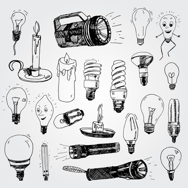 žárovky a svíčky - Vektor, obrázek