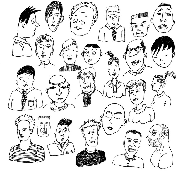 Comic Faces - Vector, Image