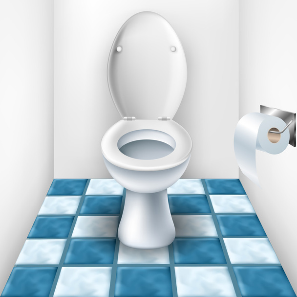 Ванная комната с туалетом и плиткой
 - Вектор,изображение