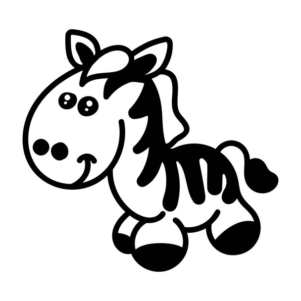 Zebra cartoon drawing vector  - Vector, Imagen