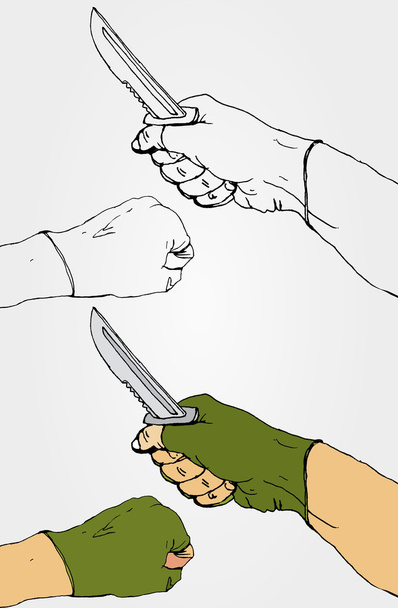 kézzel-késsel - Vektor, kép
