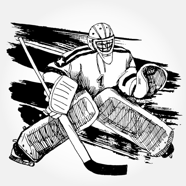 Jugador de hockey - Vector, imagen