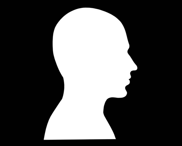 Lato bianco Testa di profilo isolata su fondo nero
. - Foto, immagini