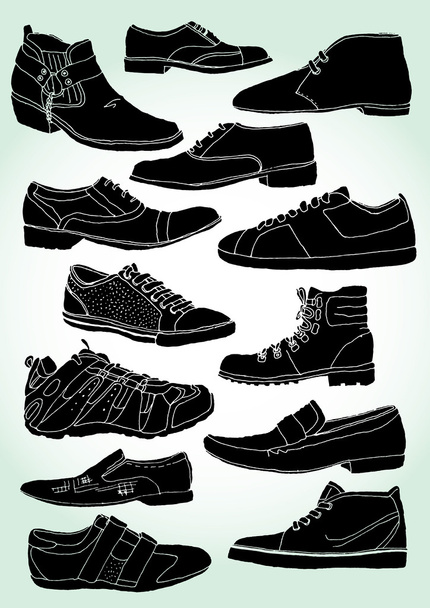 Men's Shoes Outline - Vector, Image