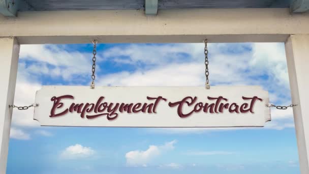 Street Sign the Direction Way to Employment Contract - Footage, Video