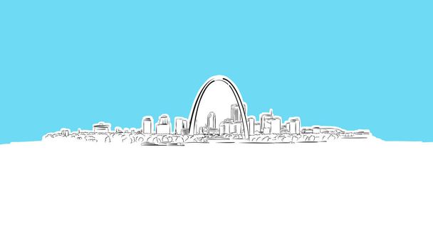 St Louis, Missouri Skyline Panorama Croquis vectoriel
 - Vecteur, image