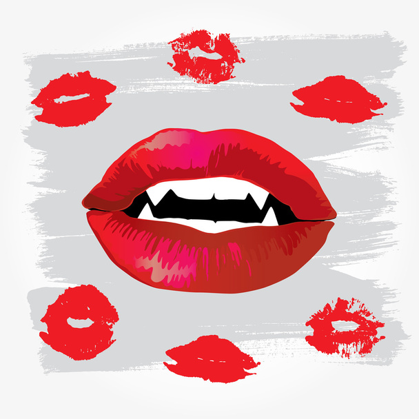 Lábios de vampiro
 - Vetor, Imagem