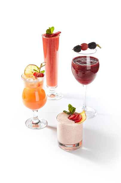 Collection of Non-Alcoholic Drinks, Cold Drinks or Vitamin Detox - Photo, image