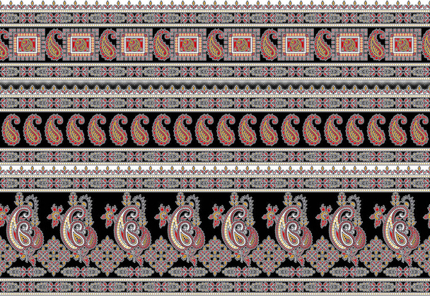 Bordure traditionnelle indienne motif paisley
 - Photo, image