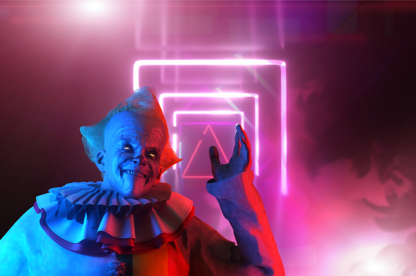 enge Halloween clown renderen 3D - Foto, afbeelding