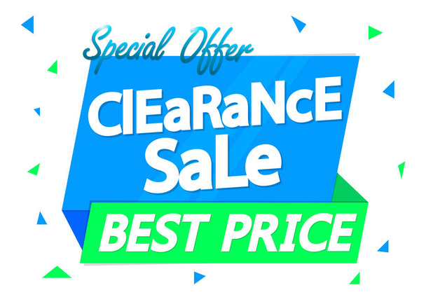 Clearance Sale, special offer tag, discount banner design template, best price, vector illustration - Vector, Image
