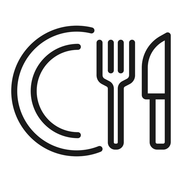 レストランやカフェ - 最小限のラインウェブアイコン。単純なベクトル・イルスト - ベクター画像
