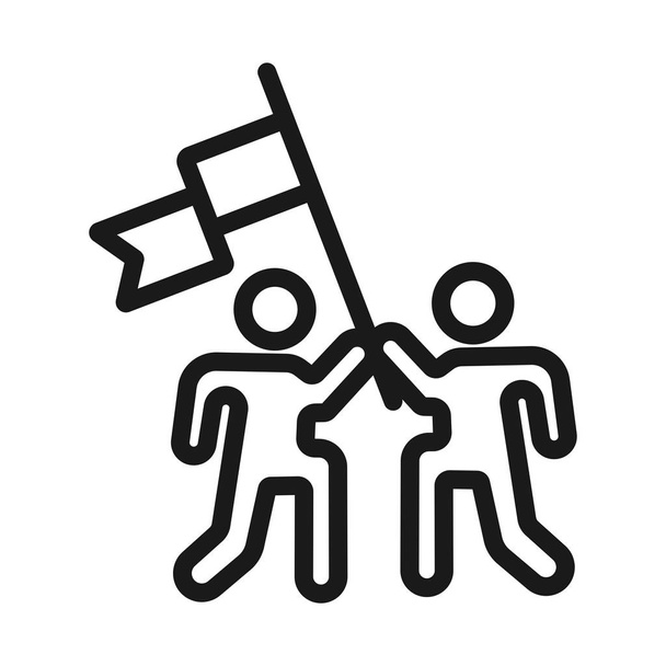 Teamarbeit - minimale Linie Web-Symbol. einfache Vektorillustration. c - Vektor, Bild
