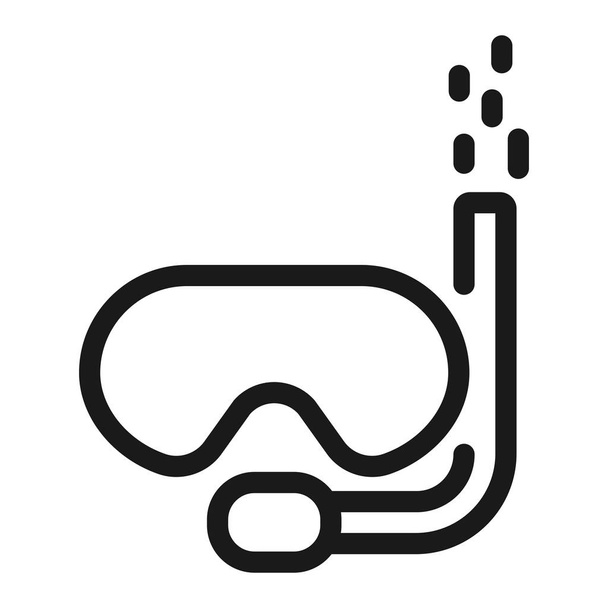 diving mask - minimal line web icon. simple vector illustration. - Vector, Image