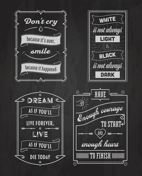 Set of chalk typography quotes 03 - Vector, Image