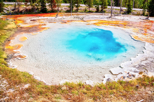 Silex Spring no Fountain Paint Pot no Parque Nacional de Yellowstone
 - Foto, Imagem