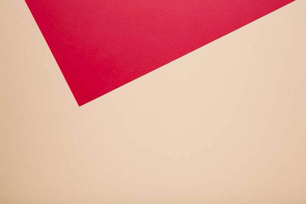 Beige and red pastel paper color for background - Foto, imagen