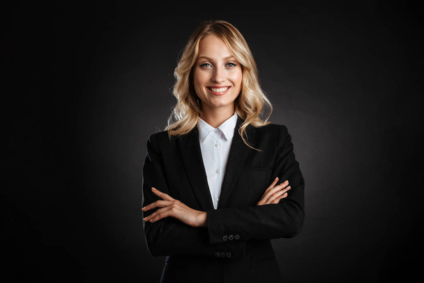 Portrait of a beautiful blonde haired business woman - Foto, Imagem