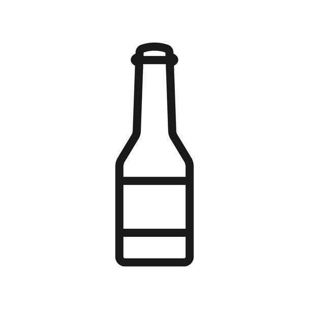 ビールのボトル。最小限の細い線のウェブアイコン。単純なベクトル・イルスト - ベクター画像