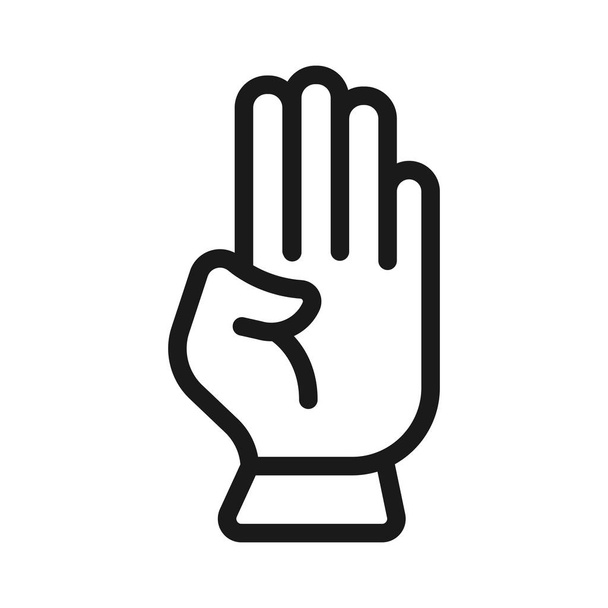 Жест рукой. минимальная тонкая линия иконки. простая векторная иллюстрация
 - Вектор,изображение