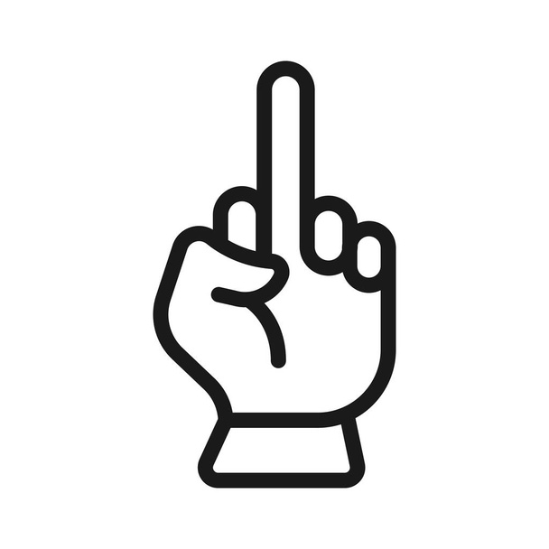shows pic with finger. minimal thin line web icon. simple vector - Vector, Image
