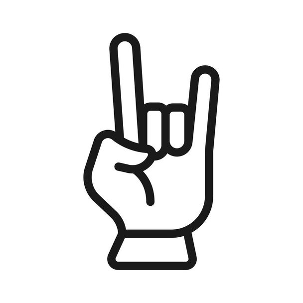 hand gesture. minimal thin line web icon. simple vector illustra - Vetor, Imagem