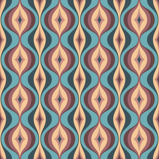 Mid-century modern art vector background. Abstract geometric seamless pattern. Decorative ornament in retro vintage design style. Atomic stylized backdrop.  - Vector, Image
