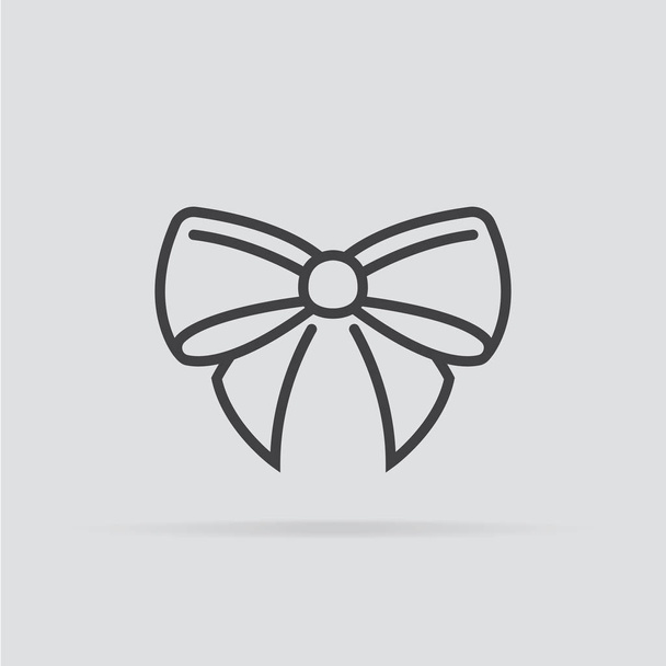 Bow icon in flat style isolated on grey background. - Vector, Image