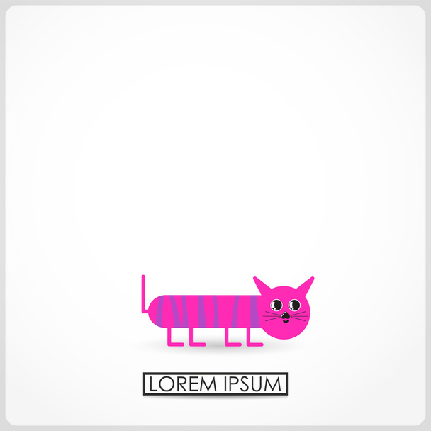 Lindo gato rosa
 - Vector, Imagen