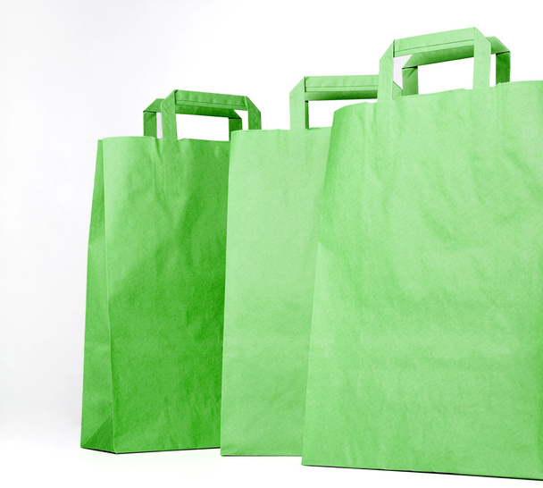 πράσινο τσάντες αγορών. - Φωτογραφία, εικόνα
