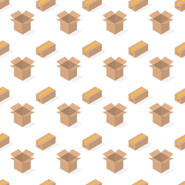 Бесшовный фон из набора картонных коробок, векторная иллюстрация
. - Вектор,изображение