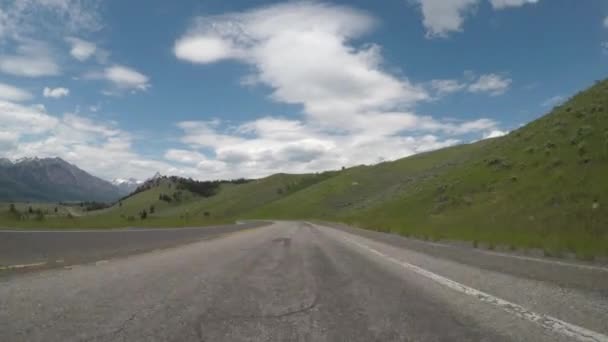 Traveling Down Patchy Road in Wyoming - Footage, Video