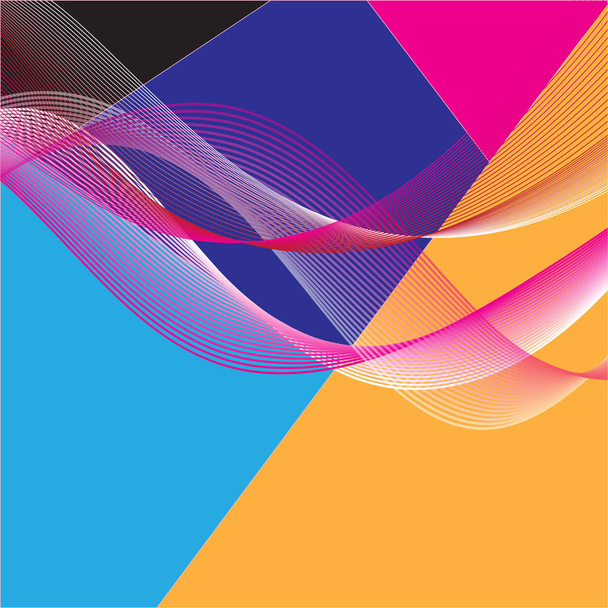Fundo colorido abstrato com elementos ondulados
 - Vetor, Imagem