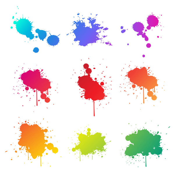 Salpicaduras de pintura de tinta sobre fondo blanco
 - Vector, Imagen