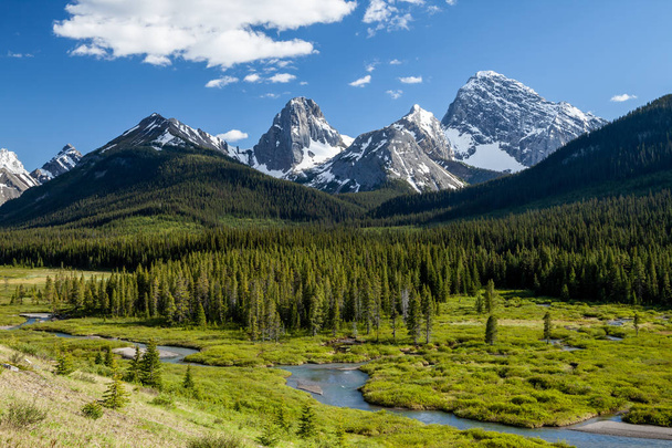 Bir dere ve dağlar KANANASKIS Alberta - Fotoğraf, Görsel