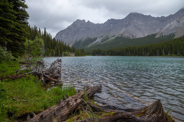 Elbow Lake in Kananaskis on a stormy summer day - Photo, Image