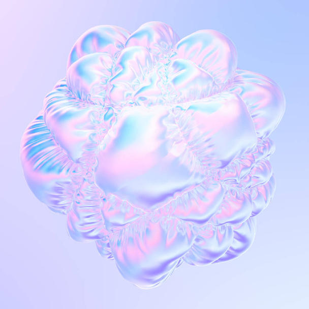Tissu en feuille holographique fluide avec rides et ondulations pour un design tendance
 - Photo, image