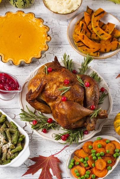 Święto Dziękczynienia tradycyjny świąteczny obiad - Zdjęcie, obraz