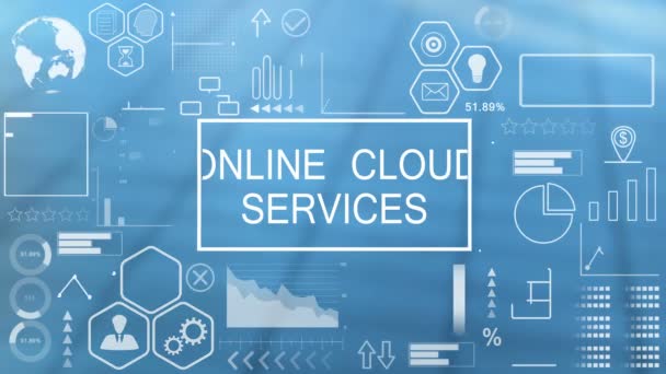 Servicios en la nube en línea, tipografía animada
 - Metraje, vídeo
