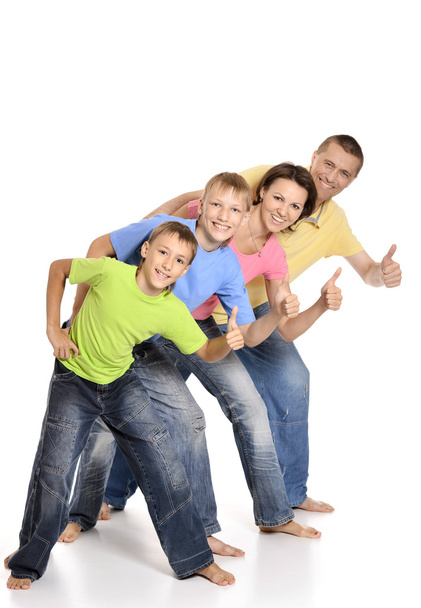 cheerful family of four - Foto, Bild