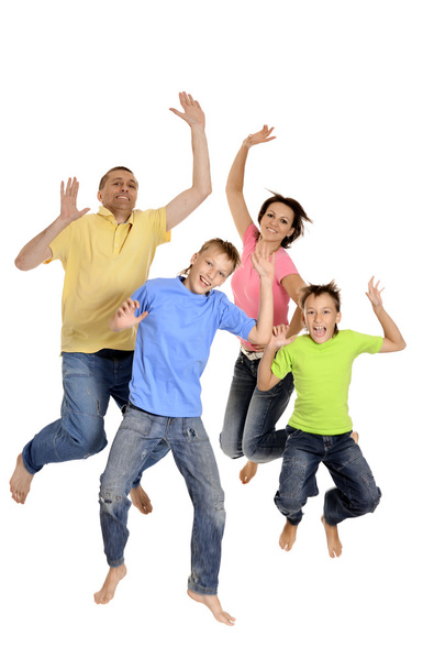 cheerful family of four - Foto, Imagen
