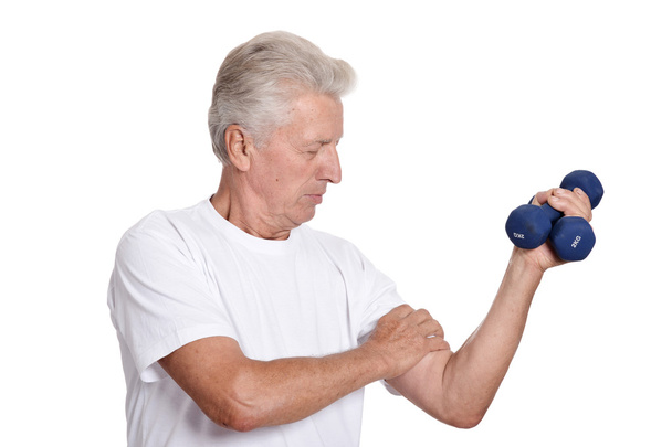 Elderly man in gym - Photo, Image
