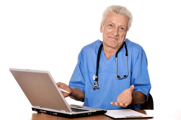 Positive elderly doctor - Photo, Image