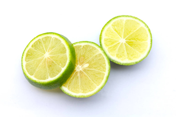 lime sliced isolated on a white background. - Photo, Image