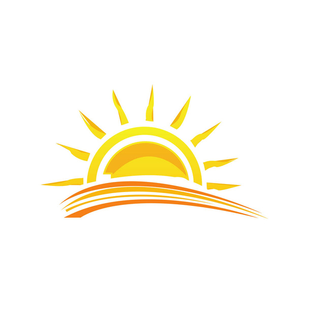 illustratie a Sunshine zonsondergang gele zon logo ontwerp vector sym - Vector, afbeelding