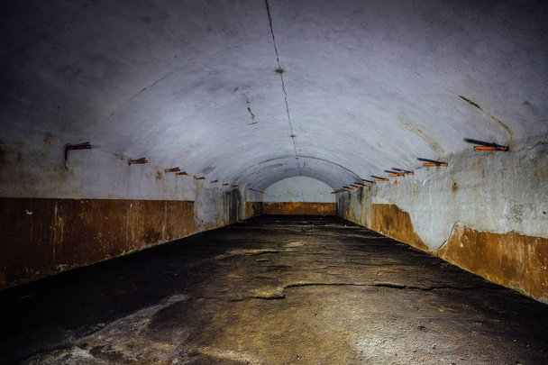 Large abandoned underground empty warehouse  - Photo, Image