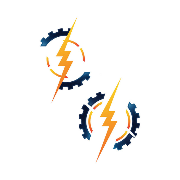 villanyszerelő logo design koncepció vektor ikon hőmérséklet - Vektor, kép