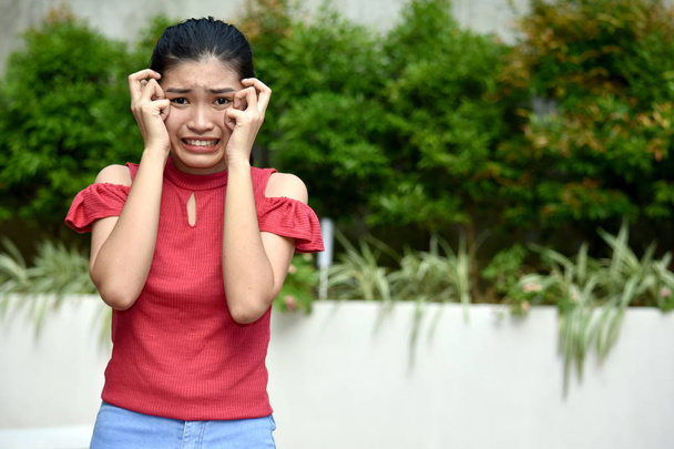 A Cute Filipina Girl And Fear - Valokuva, kuva