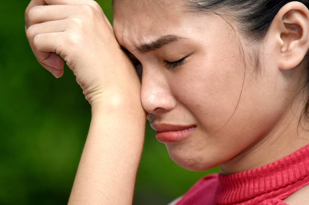 A Tearful Cute Asian Teen Girl - Zdjęcie, obraz