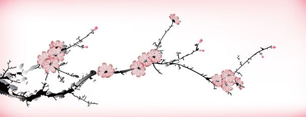 Blossom painting - Διάνυσμα, εικόνα